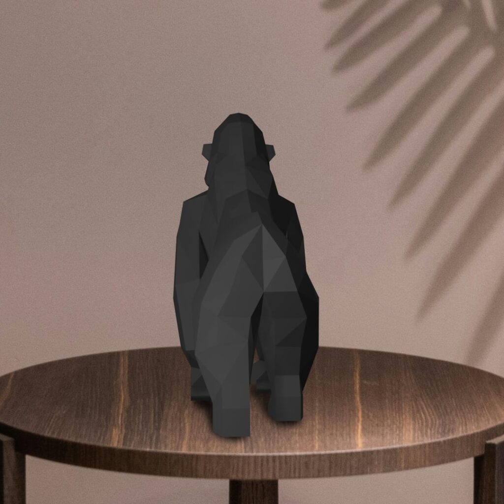 Papercraft gorilla in 3D origami