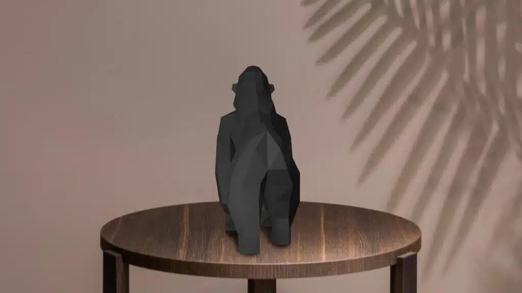 Gorilla in 3D papercraft, weergave 2