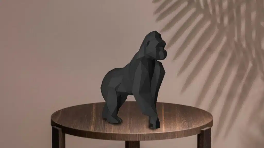 Gorilla in 3D papercraft, weergave 3