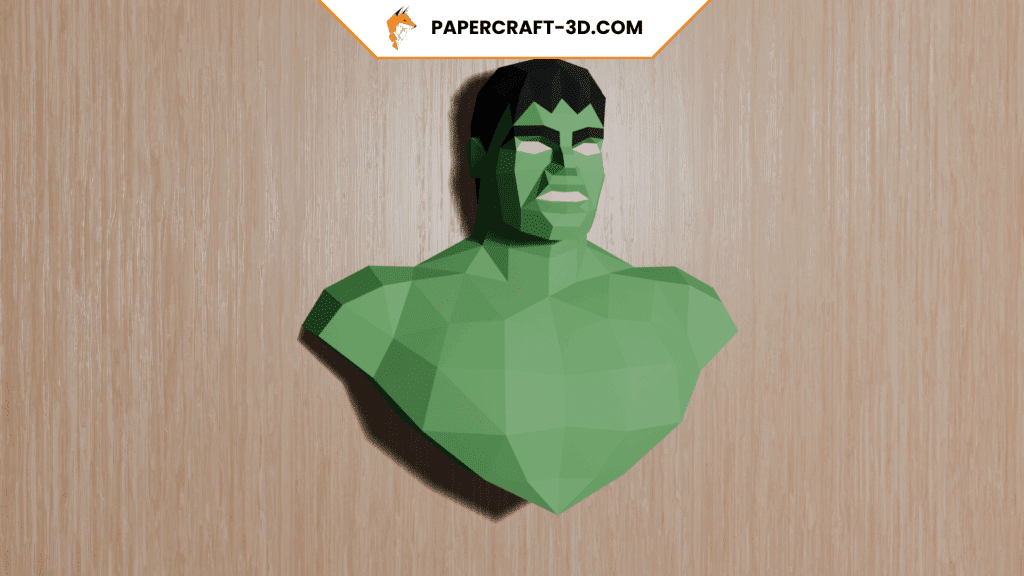 Papercraft busto do Hulk em origami 3D Papercraft busto do Hulk em origami 3D