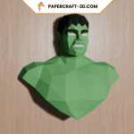 Papercraft busto do Hulk em origami 3D