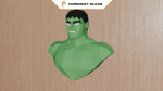 Papercraft Hulk bust in 3D origami