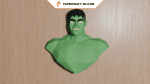 Papercraft Hulk bust in 3D origami