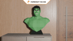 Papercraft Hulk bust in 3D origami