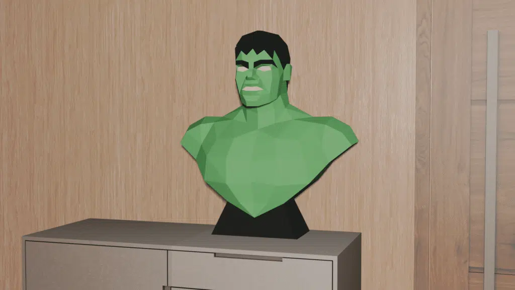 Hulk 3D papercraft origami, weergave 3