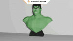 Papercraft Hulk bust in 3D origami