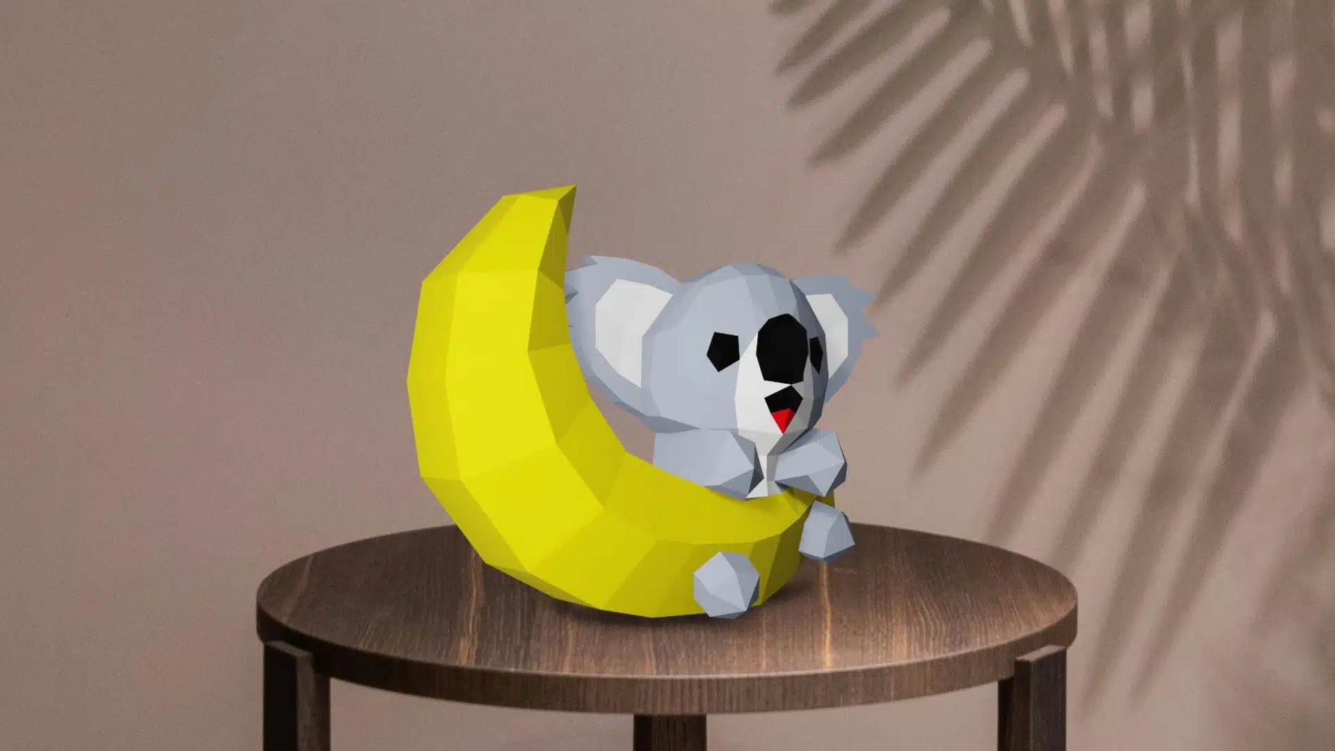 Koala op de maan in papercraft 3D, weergave 4