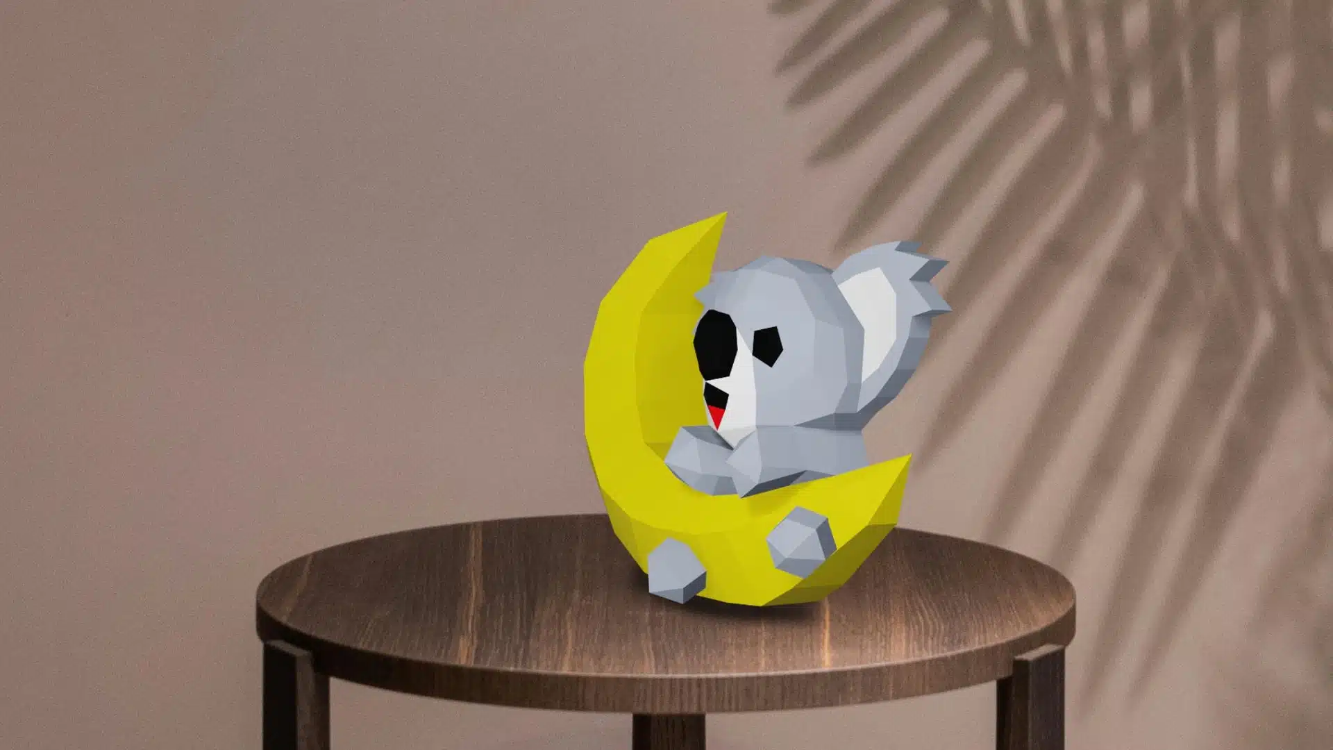 Koala op de maan in papercraft 3D, weergave 5
