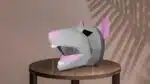 Masker van rat met open bek in 3D-papercraft, weergave 5