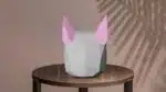 Masker van rat met open bek in 3D-papercraft, weergave 2
