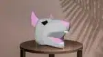 Masker van rat met open bek in 3D-papercraft, weergave 3