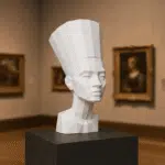Borstbeeld van Nefertiti in papercraft 3D, 3D-model