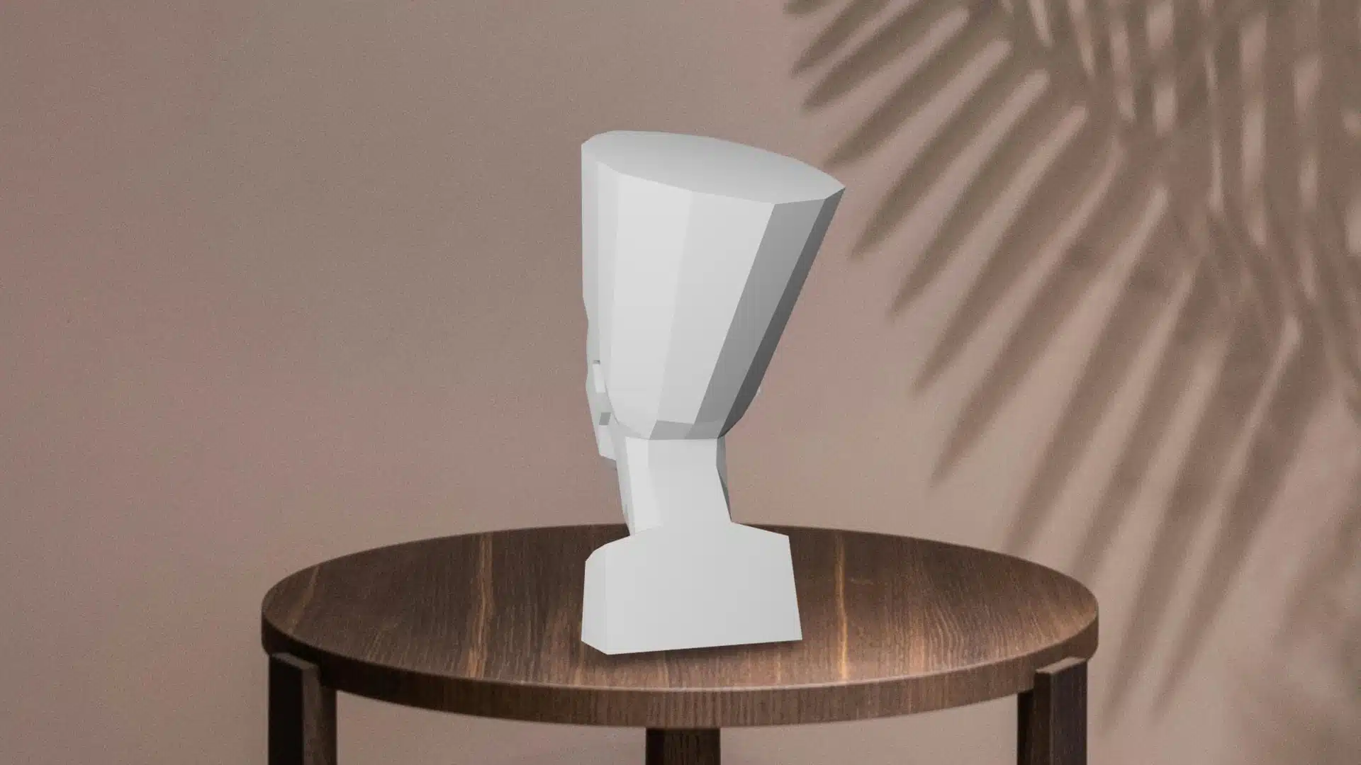 Borstbeeld van Nefertiti in papercraft 3D, weergave 5