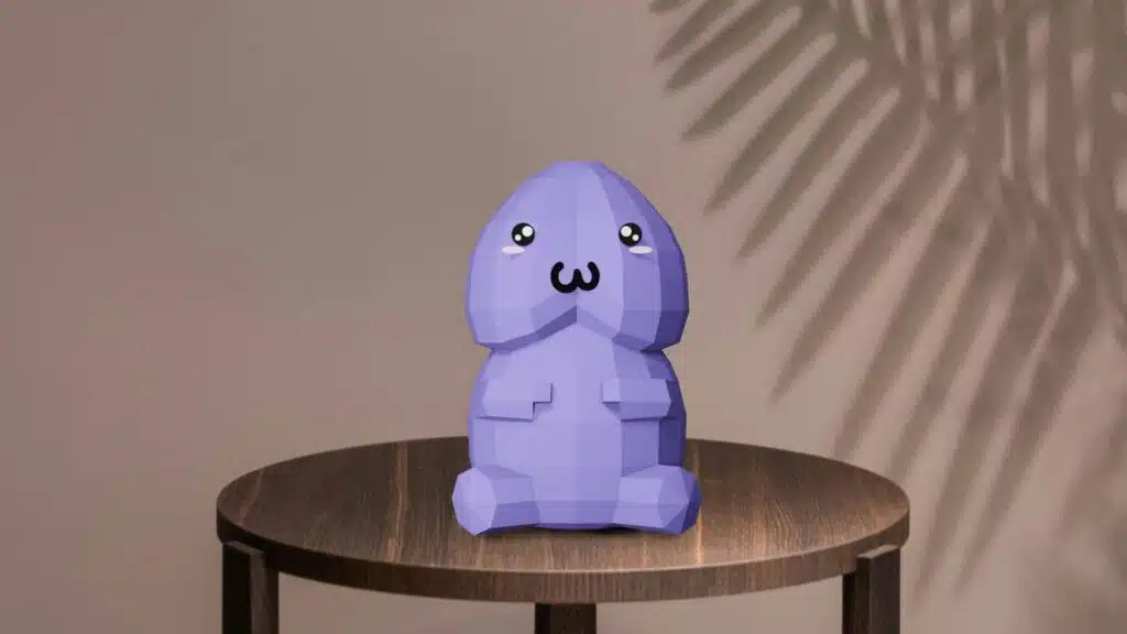 Papercraft 3D penis (kawaii), weergave 2
