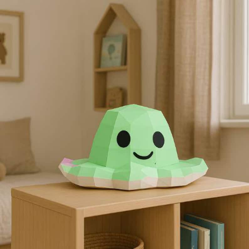 Papercraft baby octopus in 3D origami