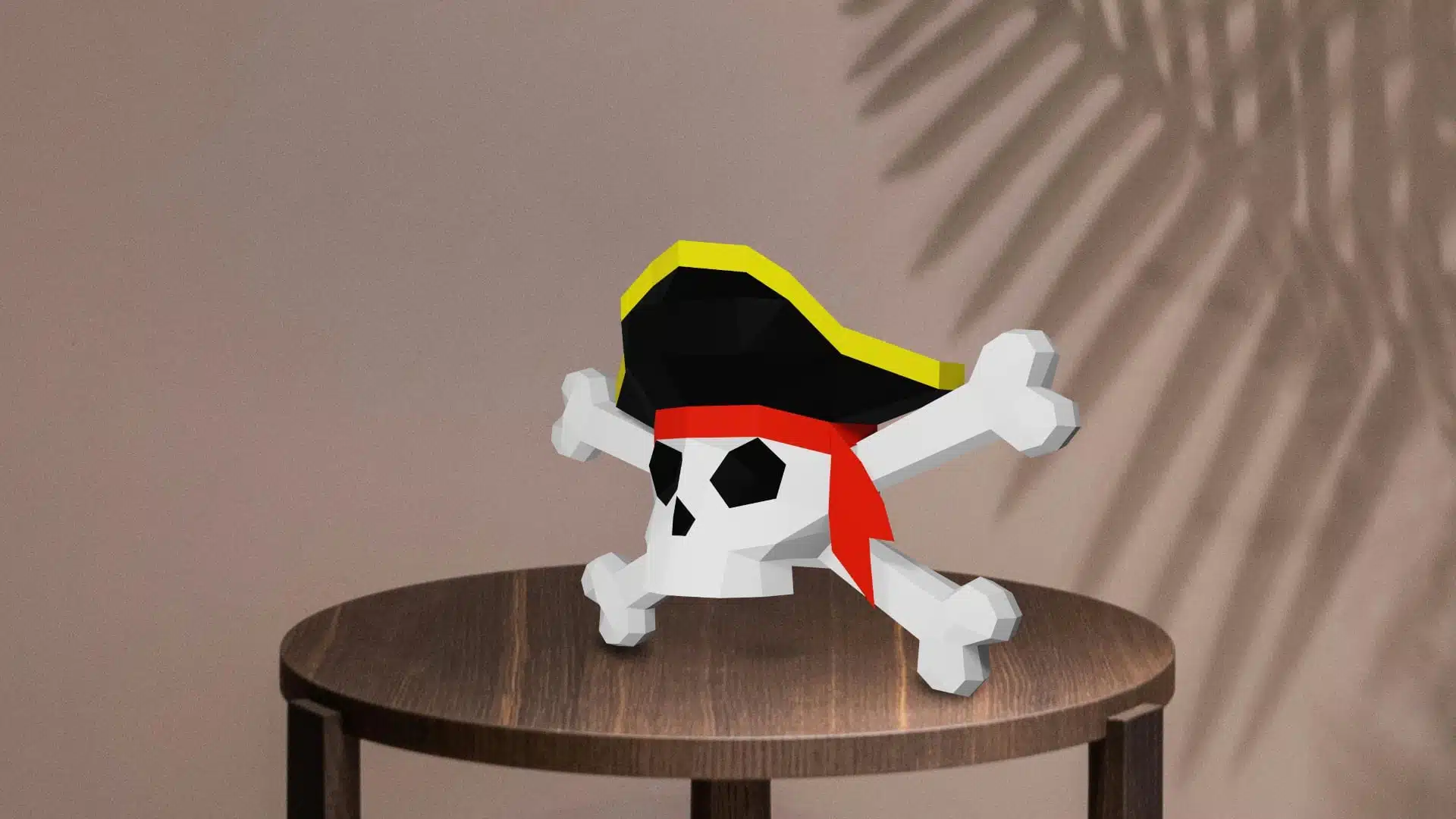 Piratenhoofd in 3D-papercraft, weergave 5