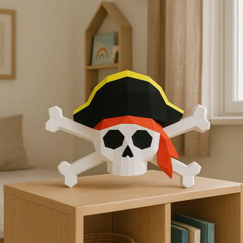Piraten-Schädel aus 3D-Papercraft