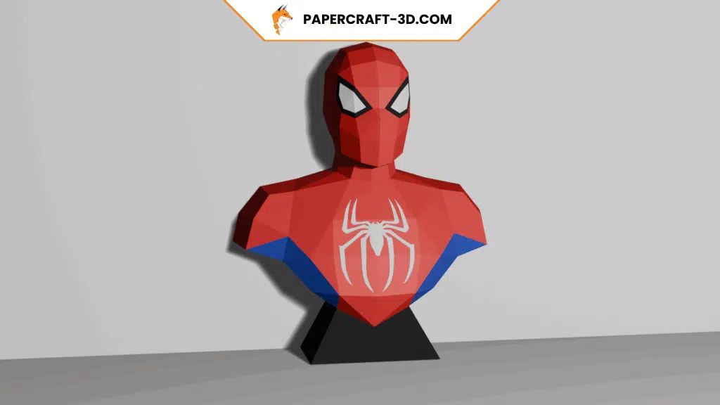 Papercraft de busto do Homem-Aranha em origami 3D Papercraft de busto do Homem-Aranha em origami 3D