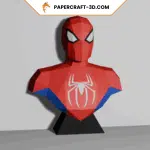 Papercraft de busto do Homem-Aranha em origami 3D