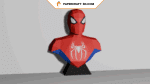 Papercraft de busto do Homem-Aranha em origami 3D
