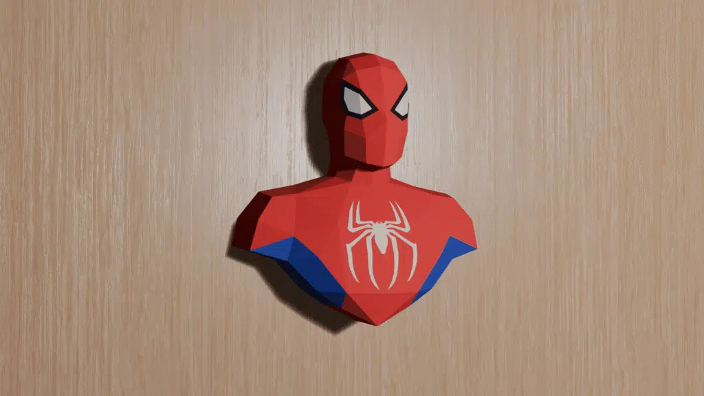 Papercraft buste de Spiderman en origami 3D