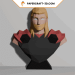 Papercraft bust of Thor in 3D origami