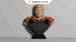 Papercraft bust of Thor in 3D origami
