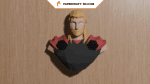 Papercraft bust of Thor in 3D origami