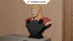 Papercraft bust of Thor in 3D origami