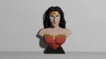 Papercraft buste de super-héroïne en origami 3D