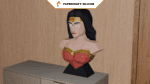 Papercraft de busto de superheroína en origami 3D