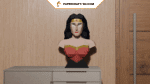 Papercraft de busto de superheroína en origami 3D