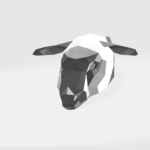 Máscara de ovelha de papel 3D