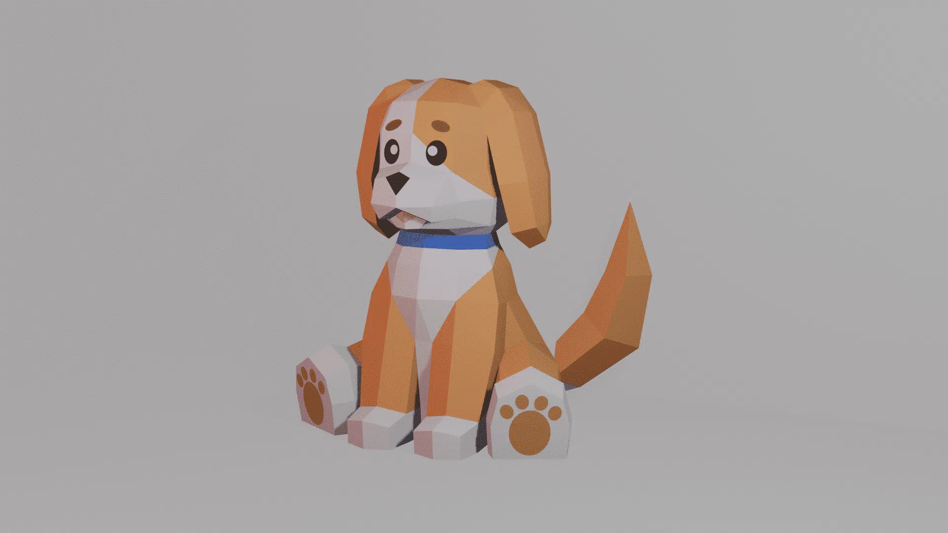 Puppy in 3D-papercraft, weergave 4