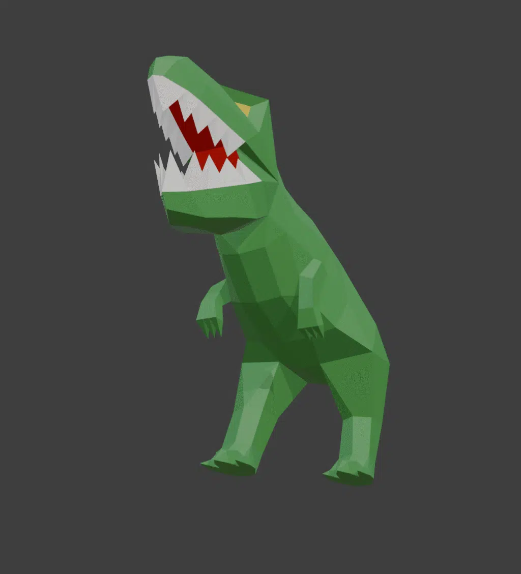 Papercraft de T-Rex en origami 3D