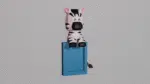 Cadre photo d'un zèbre en papercraft 3D