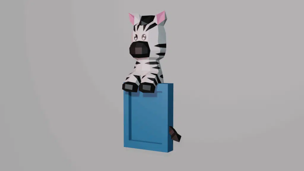 Cadre photo d'un zèbre en papercraft 3D