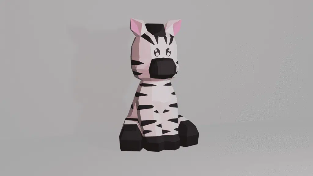 Zebra papercraft 3D, weergave 3