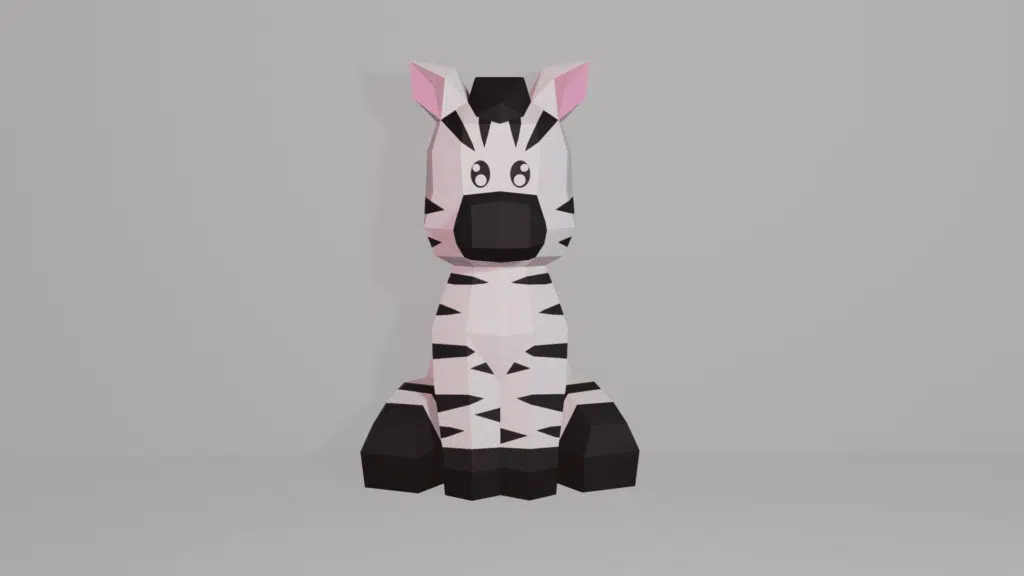 Zebra papercraft 3D, weergave 2