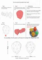 Papercraft 3D ballons à créer – 4 ballons + bonus mural | Modèle PDF Pepakura à assembler soi-même