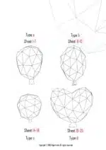 Papercraft 3D ballons à créer – 4 ballons + bonus mural | Modèle PDF Pepakura à assembler soi-même