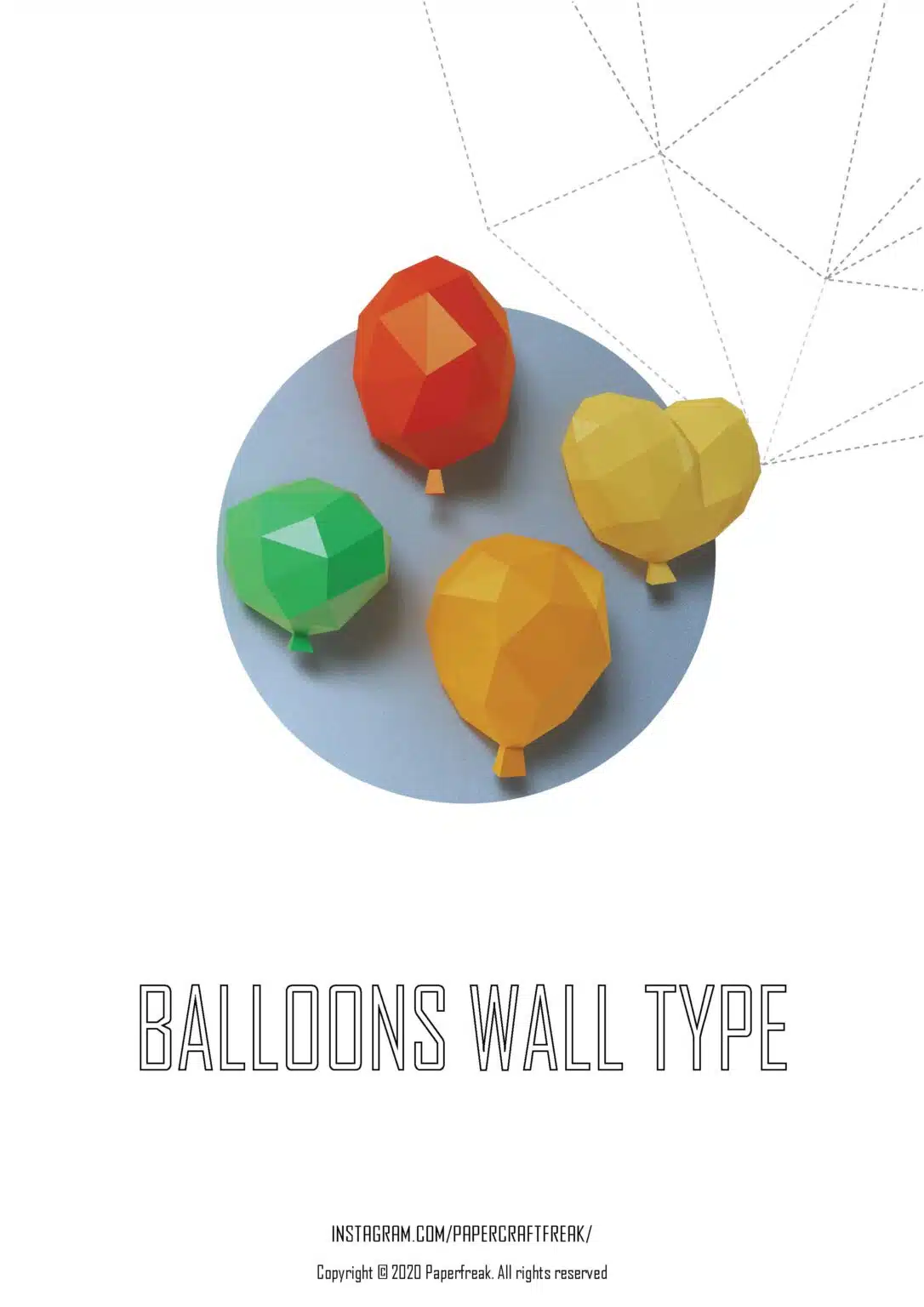 Papercraft de globos en origami 3D