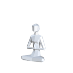 Papercraft de meninas em meditação vipassana em origami 3D