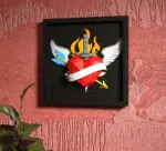Origami 3D hart met tatoeage in lijst, weergave 9