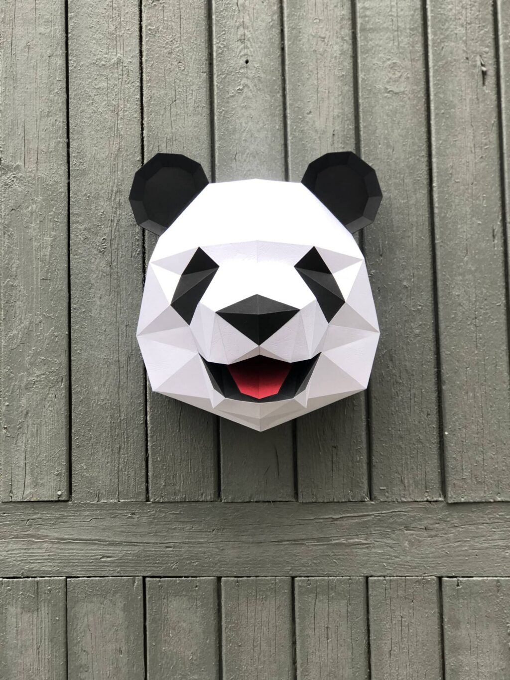 3D origami panda head papercraft
