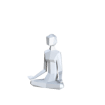 Papercraft de meninas em meditação vipassana em origami 3D