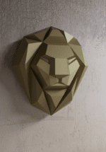 Papercraft lion head in 3D origami