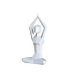 Papercraft de meninas em meditação vipassana em origami 3D