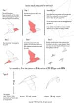 Papercraft flying birds in 3D origami