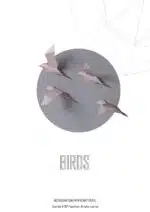 Papercraft 3D roze vliegende vogels origami, weergave 6